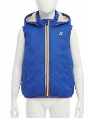 K-Way Unisex Kids Blue Orlan Orsetto Full-Zip Hooded Jacket Vest Size 14Y